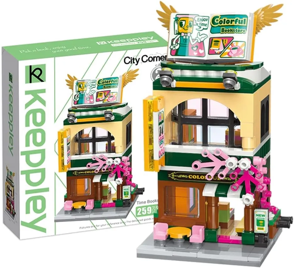 QMAN Building Blocks Toys City Street Construction Set Educational Bricks Toy for Girls Age 6-12 and Up (Time Bookstore)