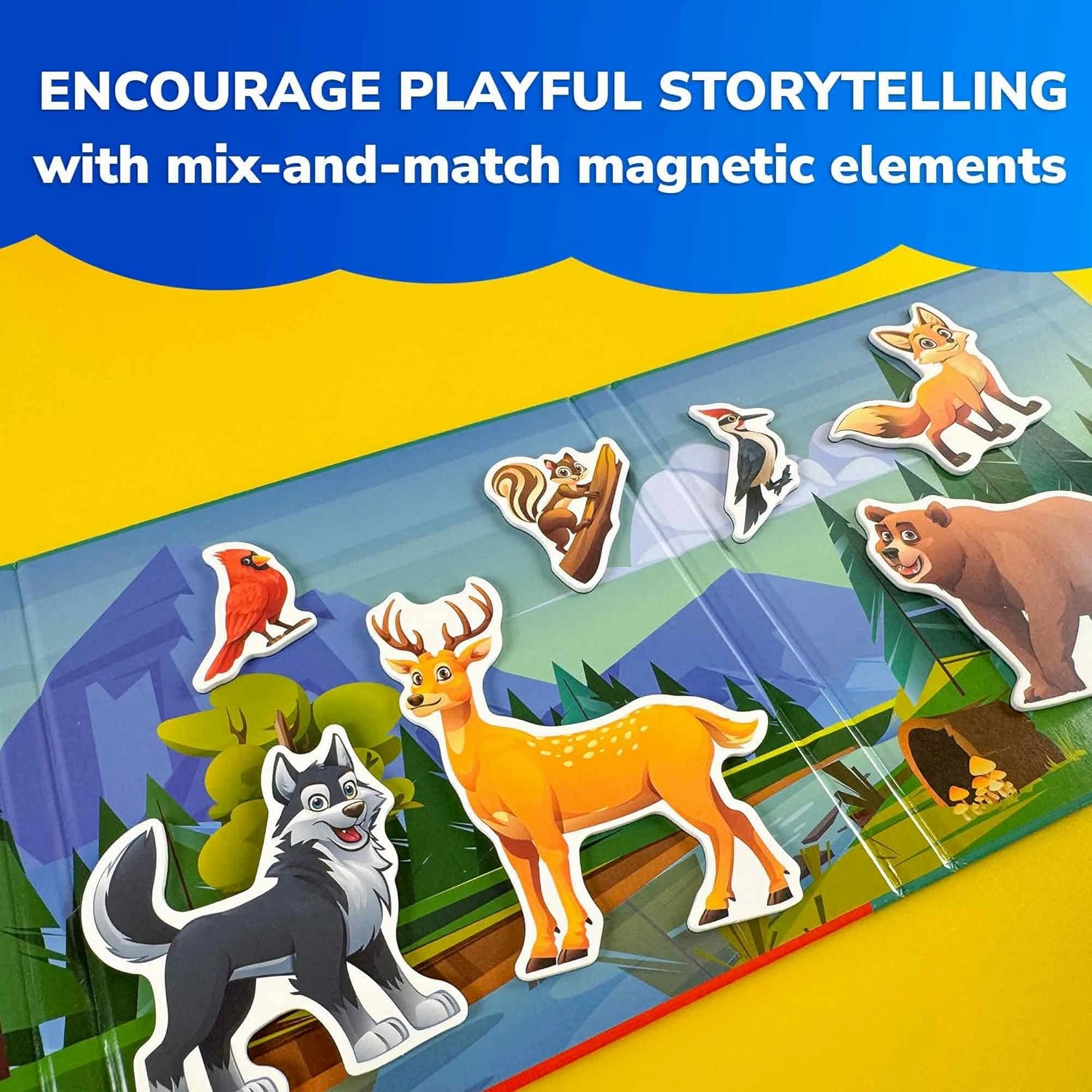 QUOKKA Travel Magnetic Puzzles for Toddlers 1-3 – 20 Pcs Forest Game with Extra-Long Play Book – Fun Travel Game Toy for Kids Ages 3-5 – Strong Magnets for Car Activities – Fun Toddler Puzzle Ages 2-4