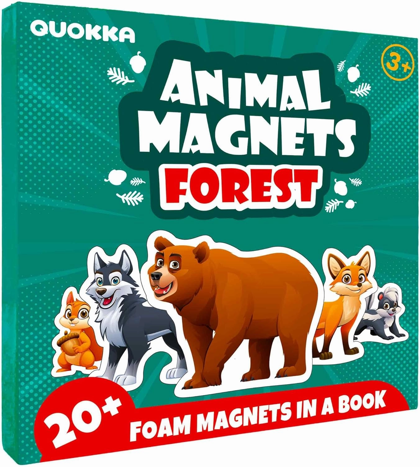 QUOKKA Travel Magnetic Puzzles for Toddlers 1-3 – 20 Pcs Forest Game with Extra-Long Play Book – Fun Travel Game Toy for Kids Ages 3-5 – Strong Magnets for Car Activities – Fun Toddler Puzzle Ages 2-4