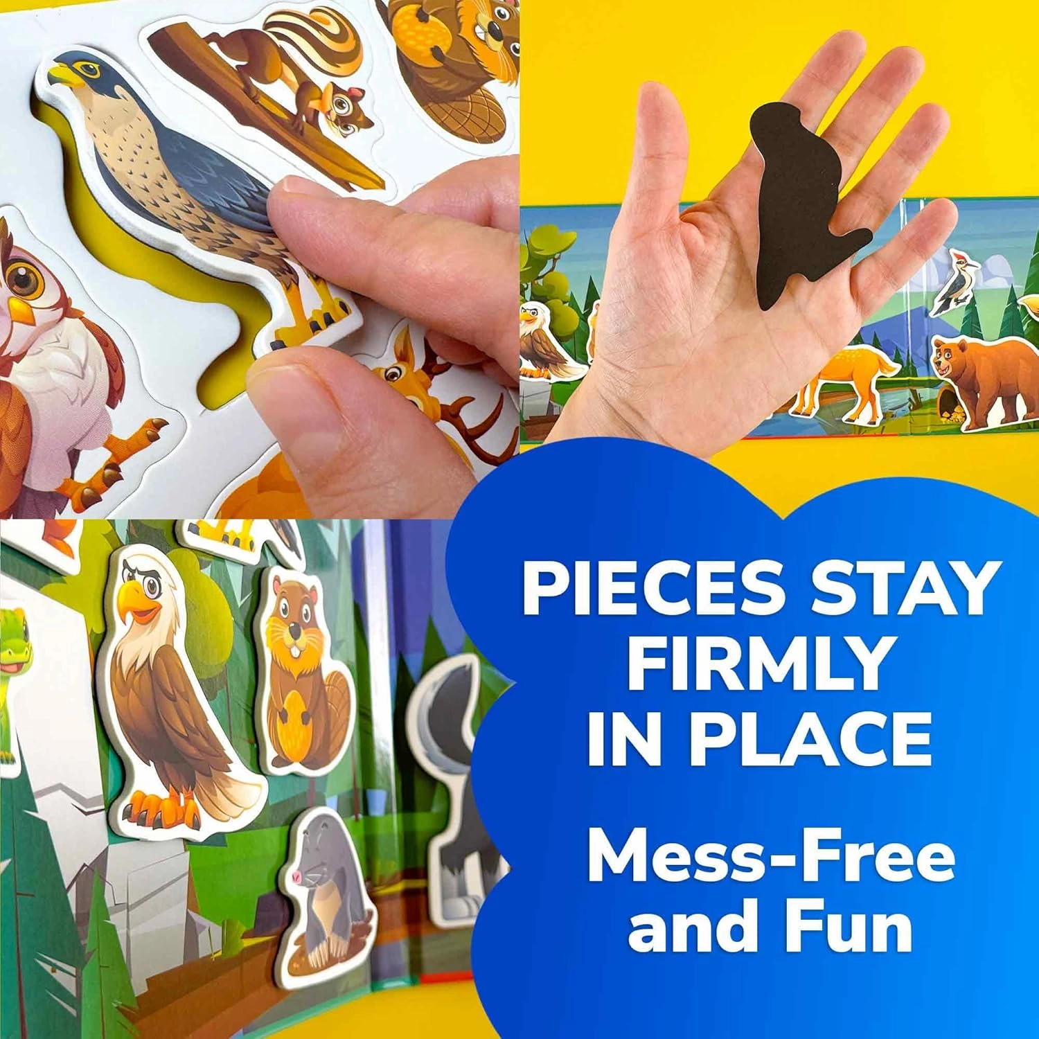 QUOKKA Travel Magnetic Puzzles for Toddlers 1-3 – 20 Pcs Forest Game with Extra-Long Play Book – Fun Travel Game Toy for Kids Ages 3-5 – Strong Magnets for Car Activities – Fun Toddler Puzzle Ages 2-4