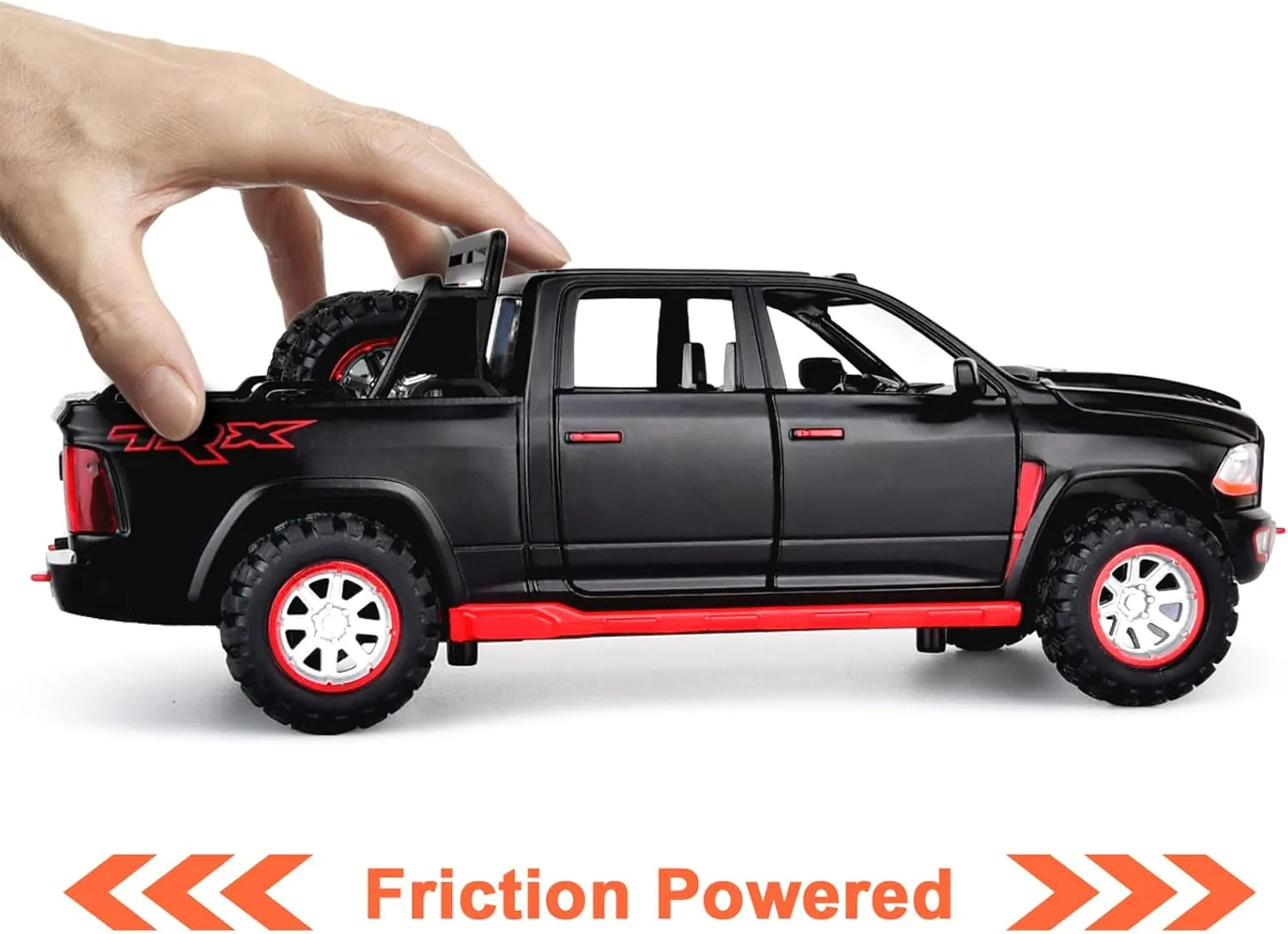 RAM 1500 Pickup Truck Toys for Boy Age 4-7 Diecast Metal Model Trucks Open Door Pull Back Toy Cars with Lights and Sound Gift for Kids 3-8 Years