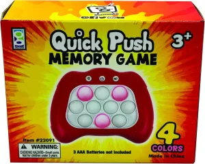 Raymond Geddes Quick Push Memory Game (6 Per Box) - Mini Handheld Quick Push Pop Game with 4 Playing Modes - Light Up Toys