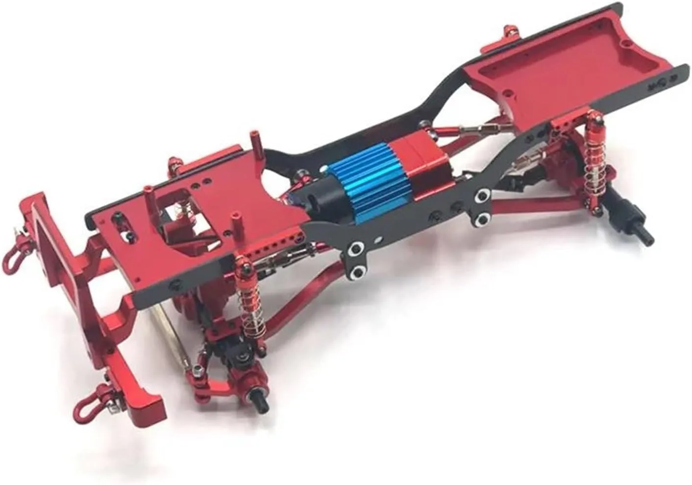 RC Spare Part for MN D90 D91 D96 for MN98 MN99S 1/12 Metal for Chassis Pull Rods Servo Mount Bracket Shock Absorber Beam Set Replacement RC Car Upgrades Parts(Red)