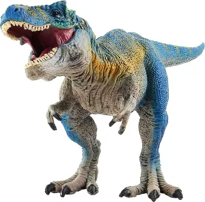 Realistic Tyrannosaurus Rex Toy - 11-inch Large Dinosaur Action Figure with Movable Jaw, STEM Learning Dinosaur Toys for Ages 4  Boys & Girls, Blue T-Rex Gift for Kids & Collectors