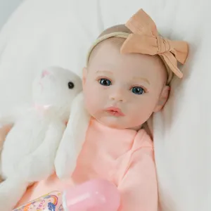 Reborn Baby Dolls 18 inch Real Like Realistic Newborn Baby Dolls Girl with Soft Weighted Body Doll Accessories Gift Set for Kids Ages 3 and Up