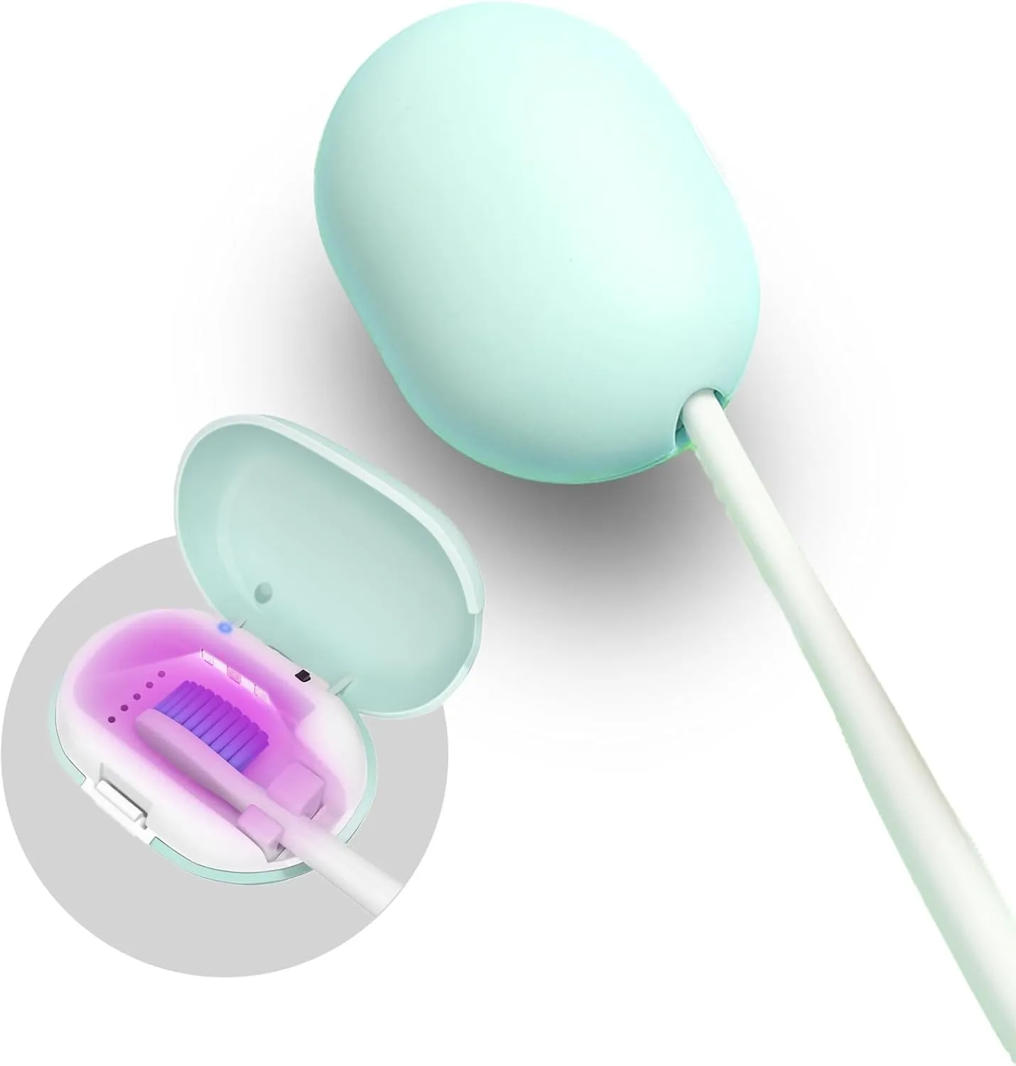 Rechargeable Portable Toothbrush Case with Stand, Travel Toothbrush Holder Compatible with Electric and Manual Brushes, Soft Pink