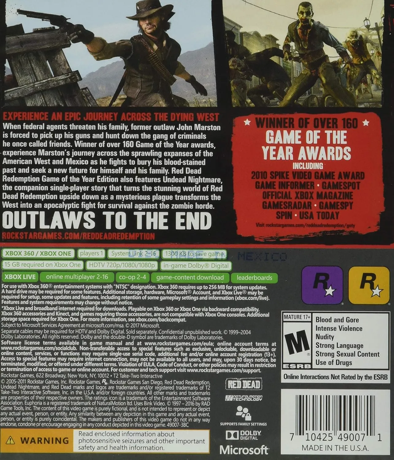 Red Dead Redemption: Game of the Year Edition - Xbox One and Xbox 360