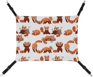Red Panda Cat Hanging Hammock Soft Breathable Pet Cage Dog Hammock with Adjustable Straps and Metal Hooks