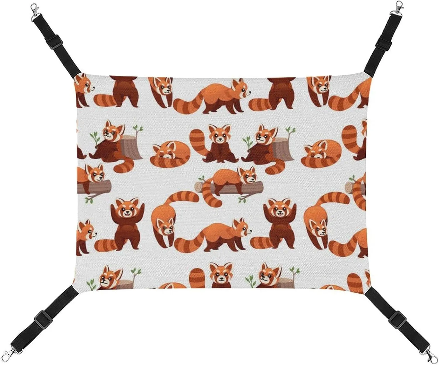 Red Panda Cat Hanging Hammock Soft Breathable Pet Cage Dog Hammock with Adjustable Straps and Metal Hooks