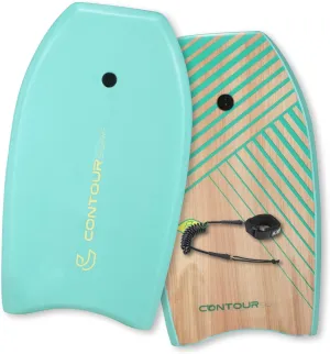 Reed Body Board 33 Inches Bodyboard Body Boards for Beach Kids Lightweight EPS Core Dual Channel Double Swivel Coiled Wrist Leash for All Surfing Levels