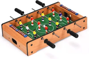 RELAX4LIFE Mini Foosball Table, 20 Inch Wooden Soccer Table for Kids & Adults, Recreational Hand Soccer for Game Room, Family Night, Portable Indoor Tabletop Soccer Game Set