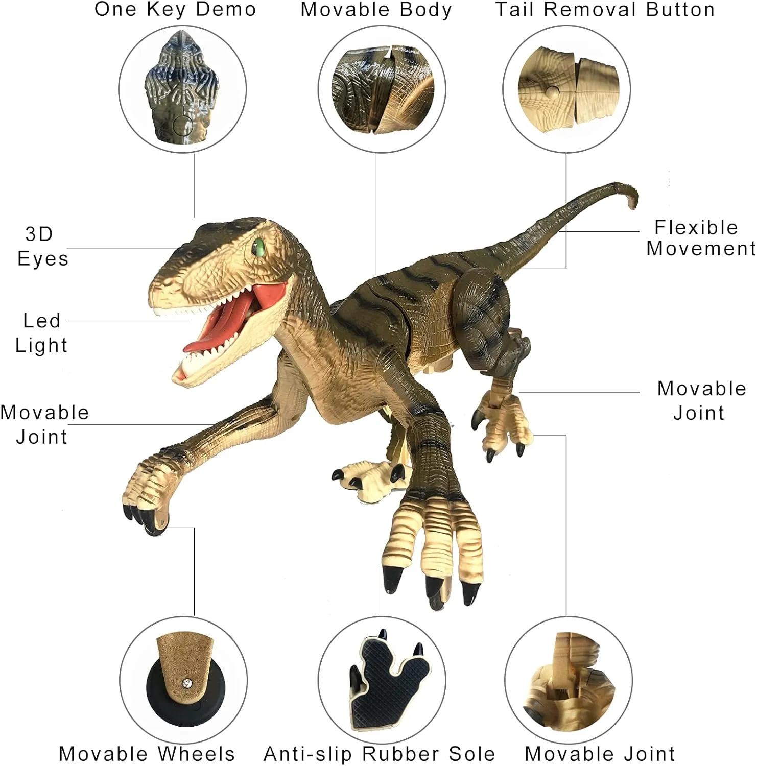 Remote Control Dinosaur Toys for Boys Kids Girls 3 4 5 6 7 8 Electronic RC Robot Raptor Toy Walking Roaring Velociraptor Realistic 18.1" Jurassic Dino Rechargeable Birthday Gift
