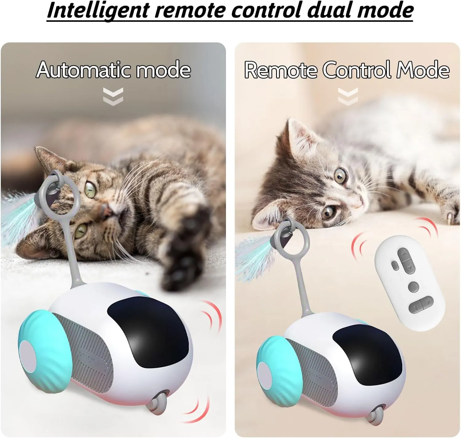 Remote Control Smart Electric Cat Toy,Interactive Cat Toys for Indoor Cats,Gravity Automatic Mobile Car Toy,Cat Mouse Toys,Moving Cat Toy, USB Rechargeable (Blue)
