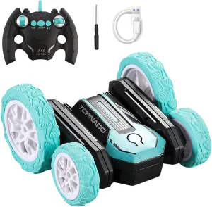 Remote Control Stunt Car Rechargeable RC Car Toys, 2.4Ghz Double Sided 360° Rotating Alloy RC Racing Cars Toy Hobby Cars Trucks with Music and LED Lights for Kids Boys Girls Birthday Gift by Giveme5