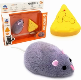 Remote Control Mouse Toy, Electric RC Rat Animal, for Prank Joke Trick, Cat Playing, Kid's Children's Funny Birthday (Grey)