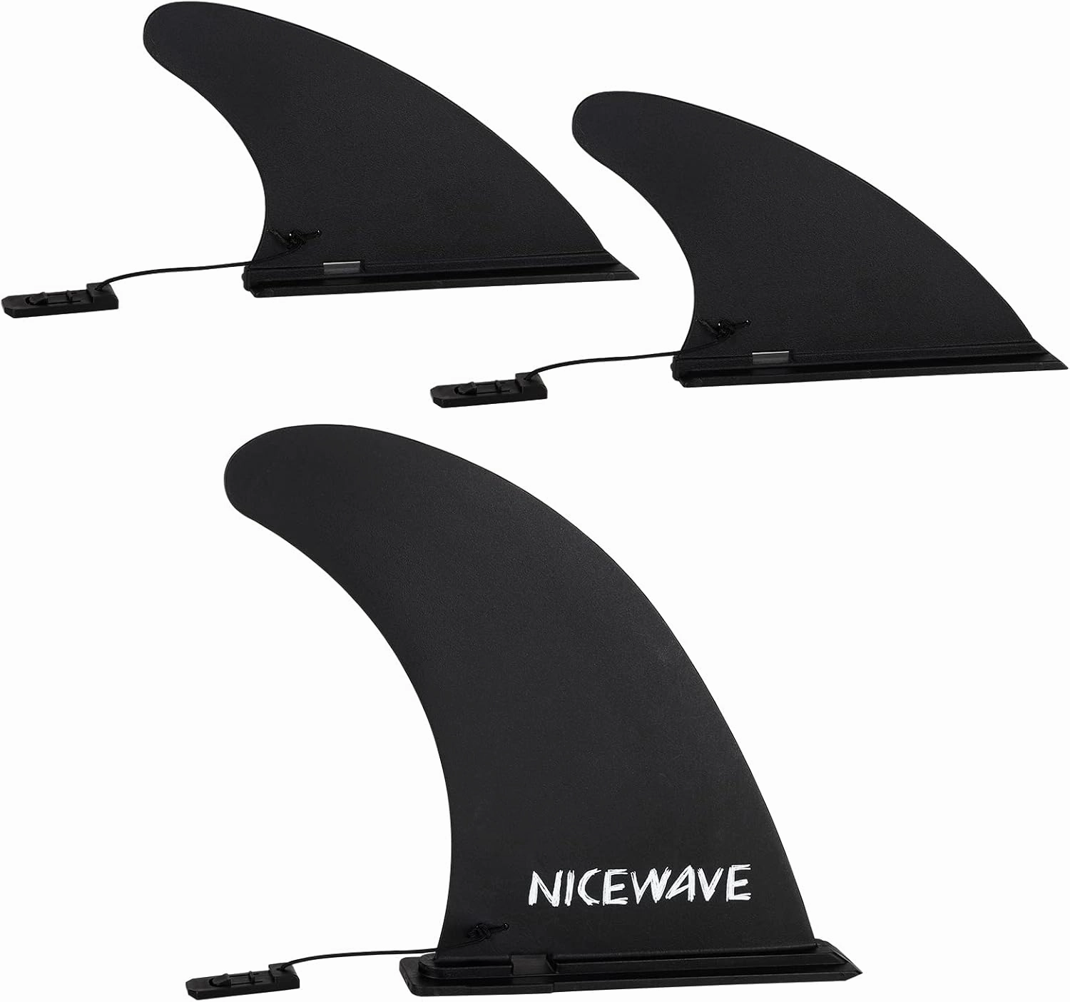 Replacement Paddle Board Fin Set,Includes 1 Center Fin & 2 Side Fins,Portable Detachable Inflatable Sup Board Fins Easy to Install Without Tools,Improved Stability,Better Turn Tracking.