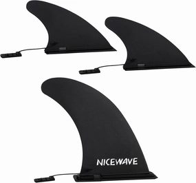 Replacement Paddle Board Fin Set,Includes 1 Center Fin & 2 Side Fins,Portable Detachable Inflatable Sup Board Fins Easy to Install Without Tools,Improved Stability,Better Turn Tracking.