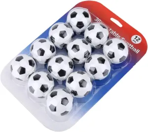 Resin Table Soccer Balls Set, Colorfast Smooth Mini Footballs 12pcs Pack, 1.41 inch Diameter, for Table Soccer Lovers