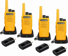 Retevis RT68 Walkie Talkies Rechargeable, Rugged Radios Walkie Talkie Long Range for Adults, Portable FRS 2 Way Radios, VOX Handsfree, 1200mAh Battery USB Charging for Outdoor Hiking Cycling (4 Pack)