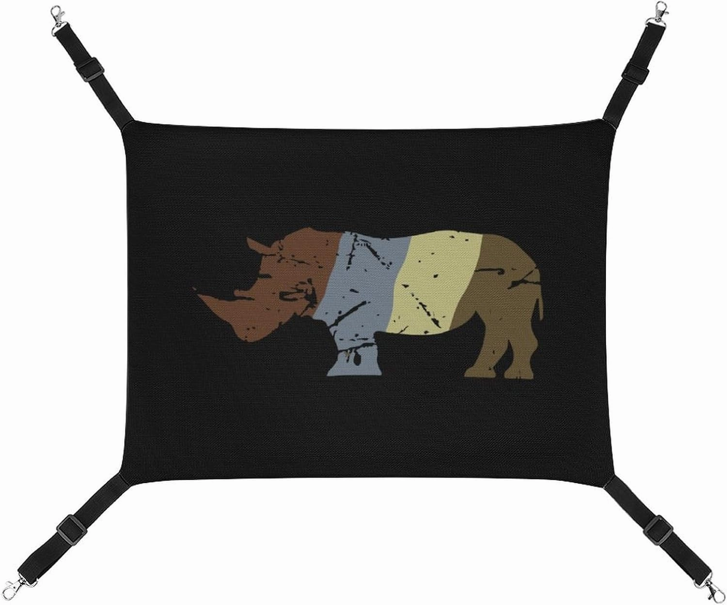 Retro Rhino Hanging Cat Bed Soft Breathable Pet Hammock for Cage Pet Sleeper for Kitten Ferret Puppy Rabbit