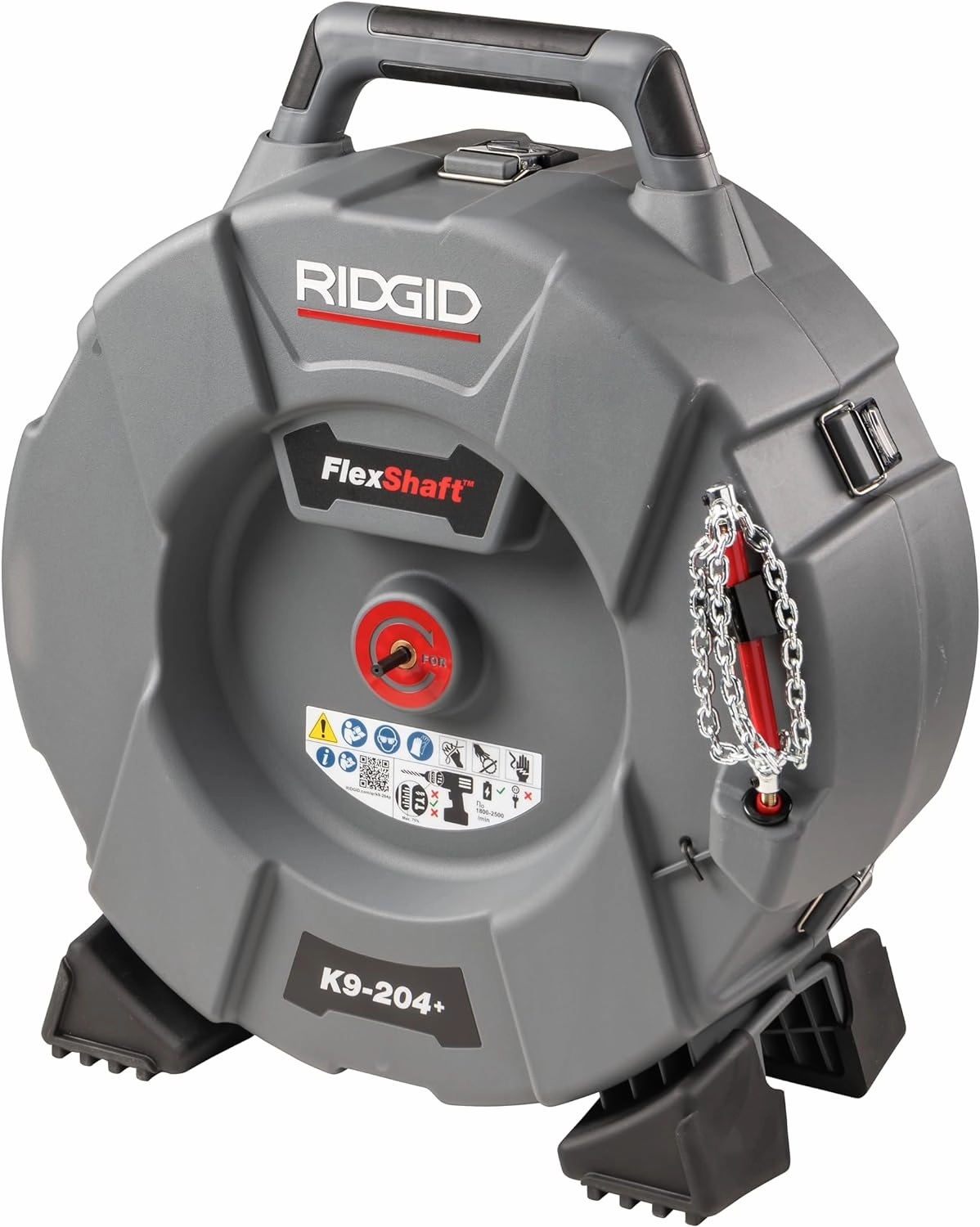 RIDGID 76198 FlexShaft K9-204  Drain Cleaning Machine for 2" to 4" Pipe, Professional Wall-to-Wall Drain Cleaning Machine with 70' of 5/16" FlexShaft Cable