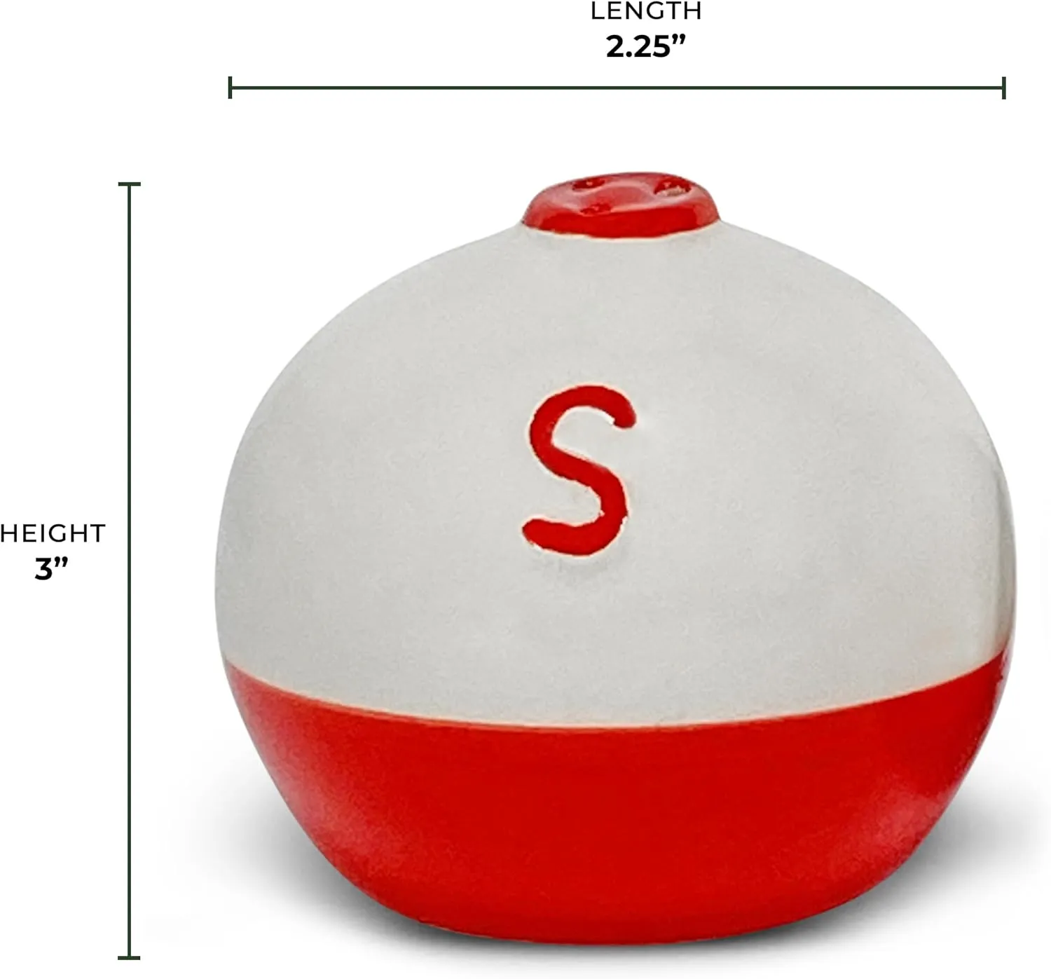 Rivers Edge Products Salt and Pepper Shakers Set, Unique Poly Resin and Glass Spice Dispenser, Novelty Kitchen Counter Décor