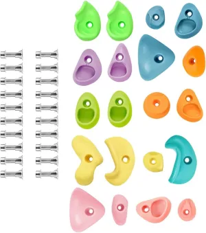 Rock Climbing Wall Holds Climbing,Support Training Equipment Climbing Grips Set Climbing Stones Toys for Playground Backyard