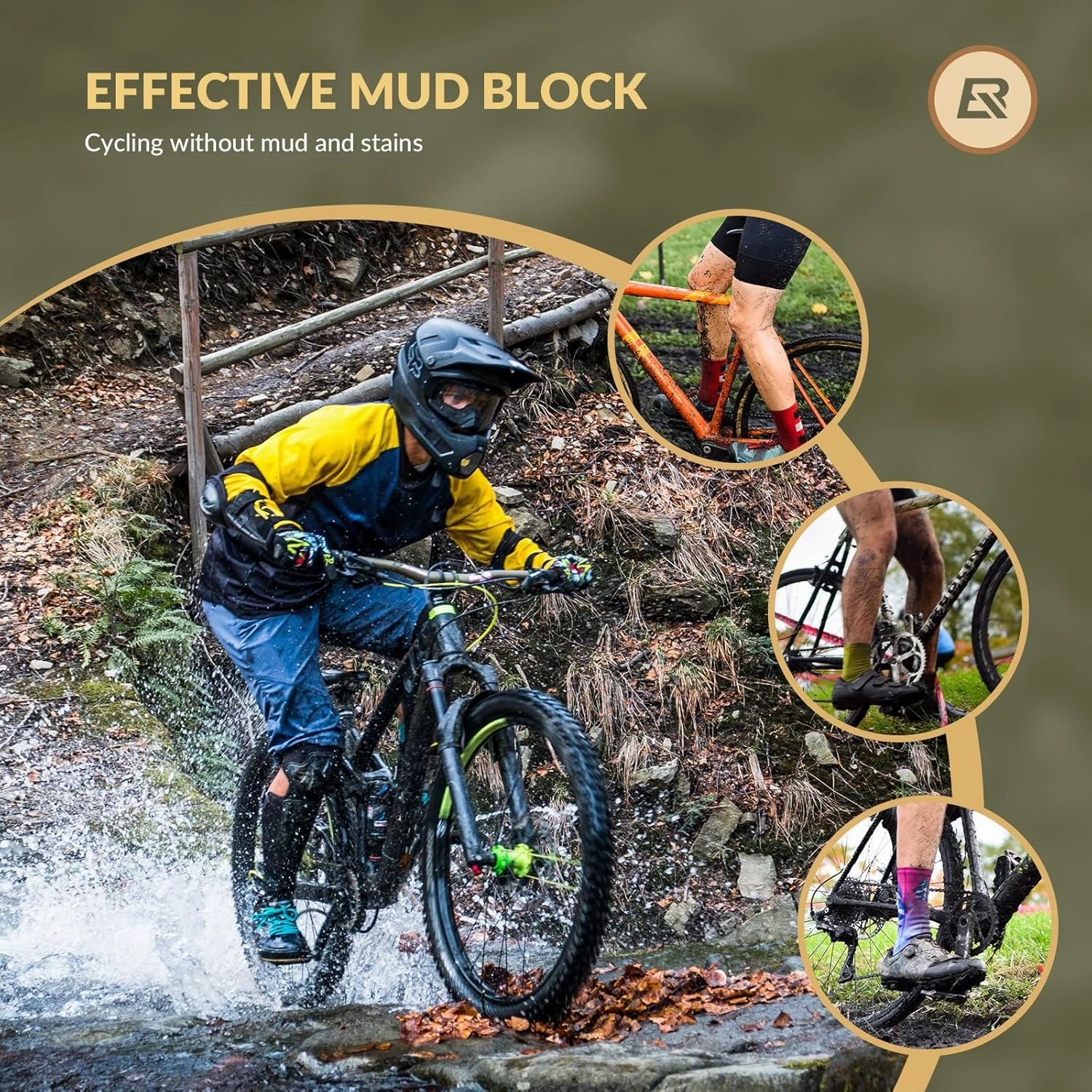 ROCKBROS Bike Fender Adjustable Bicycle Fenders for 26"/27.5"/29" Mountain Bike Universal Front Rear Mud Guards for MTB