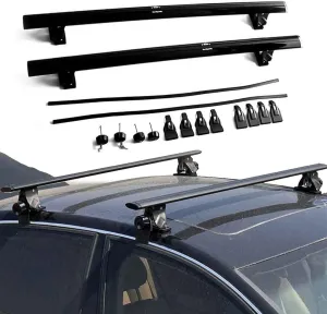 Roof Rail Aluminum Lockable Roof Rail Racks Cross Bars Crossbars Luggage Carrier for Mazda 5 2010–2018 Black