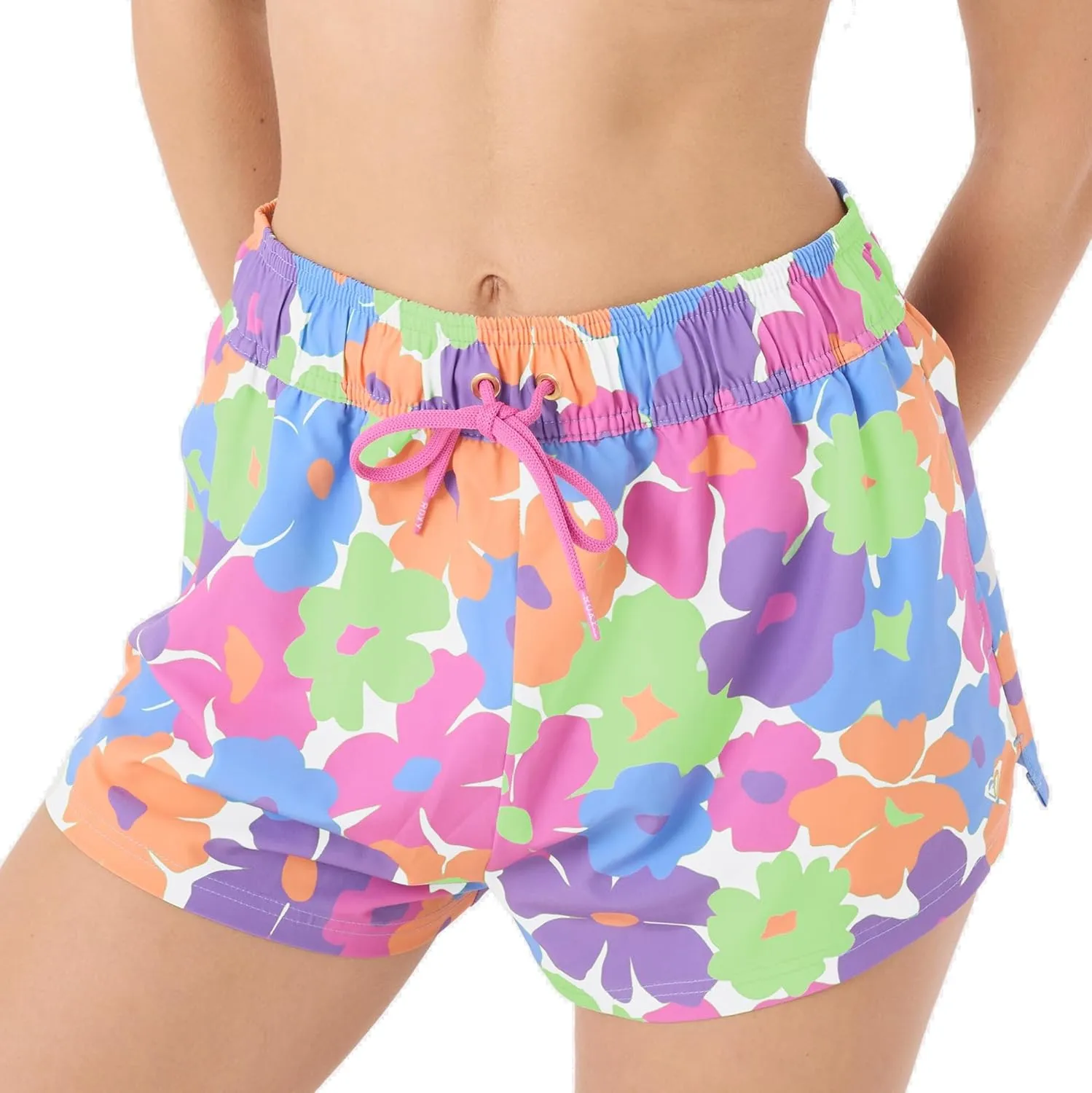 Roxy Women's Standard Beach Casual Loose Fitted, Elastic Waist Drawcord Swim Shorts, Quick-Dry