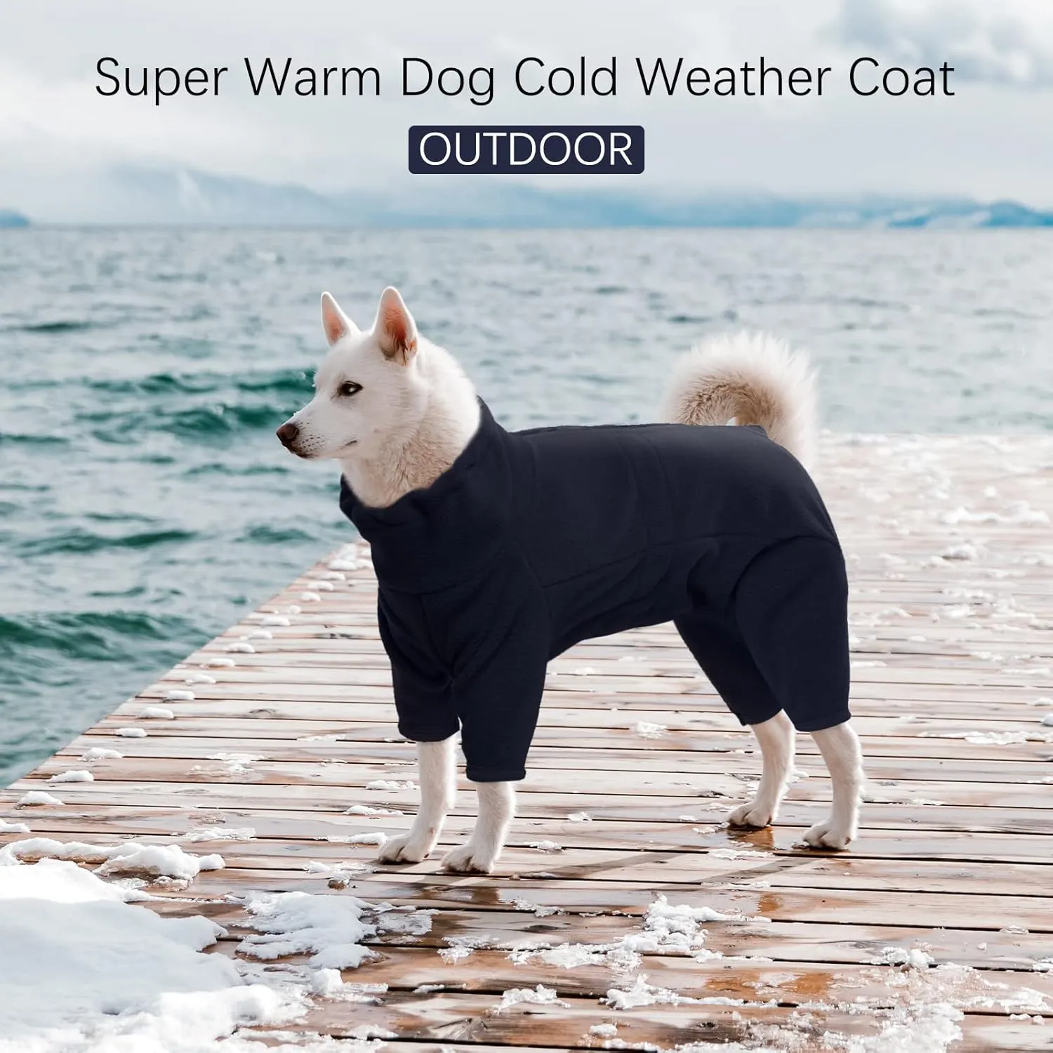 ROZKITCH Dog Winter Coat Soft Fleece Pullover Pajamas, Pet Windproof Warm Cold Weather Jacket Vest Cozy Jumpsuit Apparel Outfit Clothes for Small Medium Large Dog Walking Hiking Sleep Blue XS