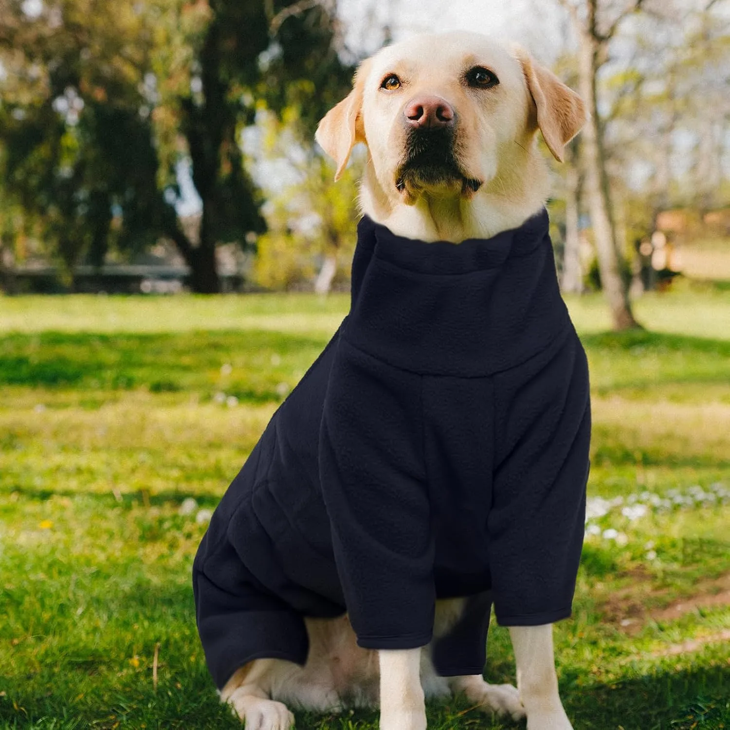 ROZKITCH Dog Winter Coat Soft Fleece Pullover Pajamas, Pet Windproof Warm Cold Weather Jacket Vest Cozy Jumpsuit Apparel Outfit Clothes for Small Medium Large Dog Walking Hiking Sleep Blue XS