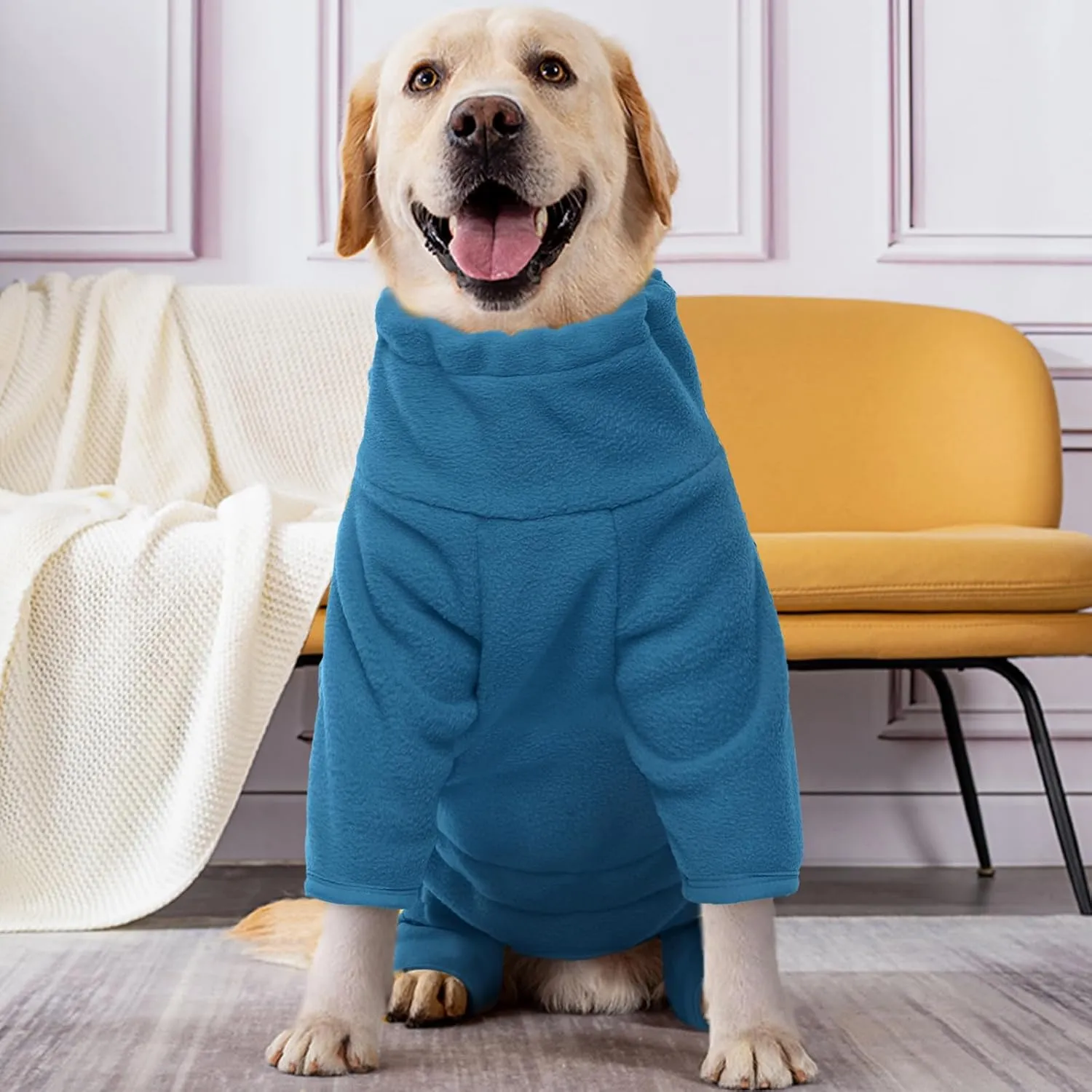 ROZKITCH Dog Winter Coat Soft Fleece Pullover Pajamas, Pet Windproof Warm Cold Weather Jacket Vest Cozy Jumpsuit Apparel Outfit Clothes for Small Medium Large Dog Walking Sleep XS