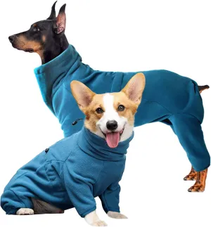 ROZKITCH Dog Winter Coat Soft Fleece Pullover Pajamas, Pet Windproof Warm Cold Weather Jacket Vest Cozy Jumpsuit Apparel Outfit Clothes for Small Medium Large Dog Walking Sleep XS
