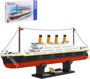 RSDHFLY Titanic Model Building Blocks Set,1288 Pieces Titanic Cruise Ship Model Building Set Toys,a DIY Bricks for Adults and Toys Gifts for Kids
