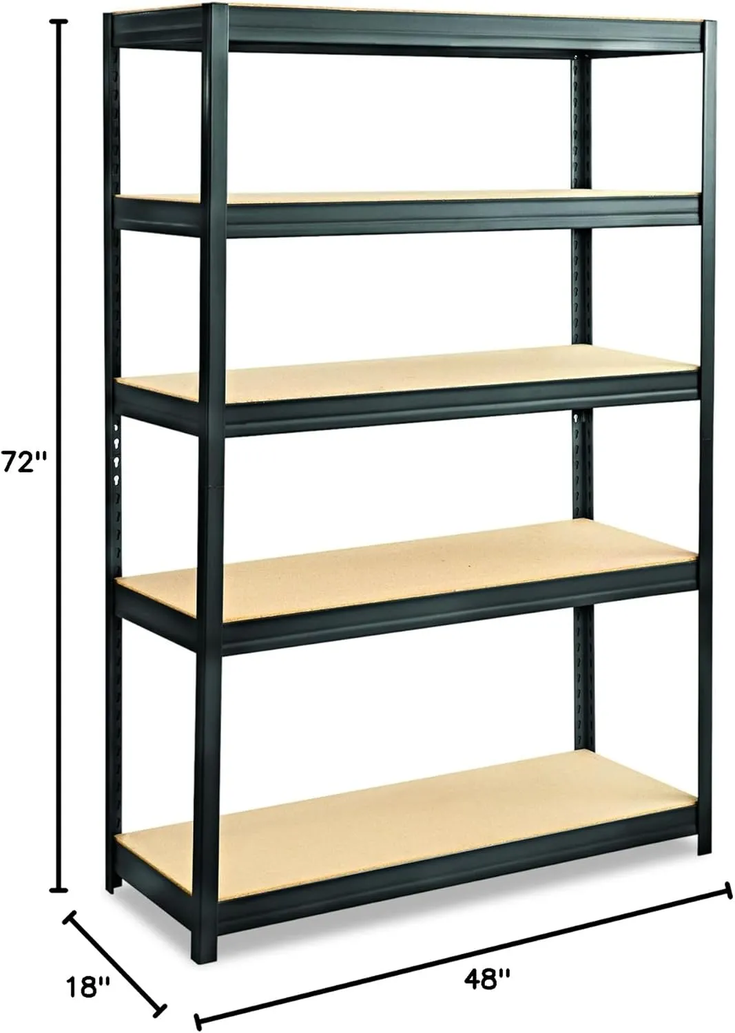 Safco 6246BL Shelving Unit, 48 x 18, Black