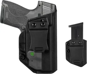 S&W M&P Shield IWB Laser Holster Right Hand Fits S&W M&P Shield M2.0 3.1" 9mm/.40 with Integrated CT Laser Pistol Holster & Universal 9mm/.40 Single Stack Mag Carrier Concealed Carry