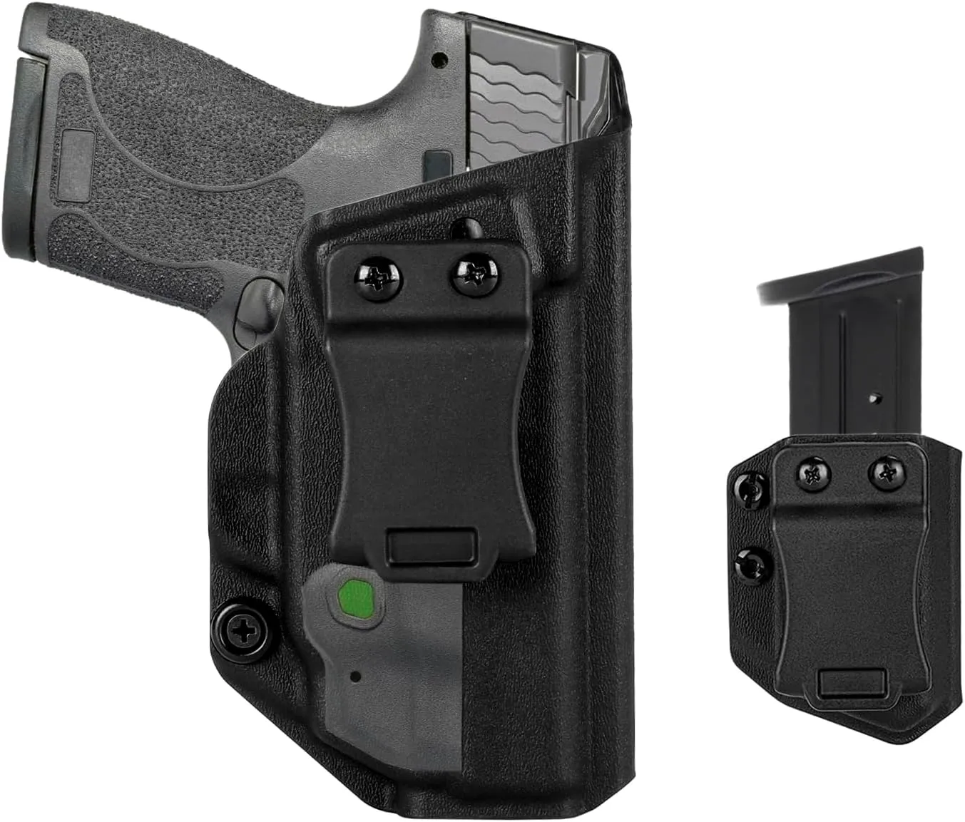 S&W M&P Shield IWB Laser Holster Right Hand Fits S&W M&P Shield M2.0 3.1" 9mm/.40 with Integrated CT Laser Pistol Holster & Universal 9mm/.40 Single Stack Mag Carrier Concealed Carry