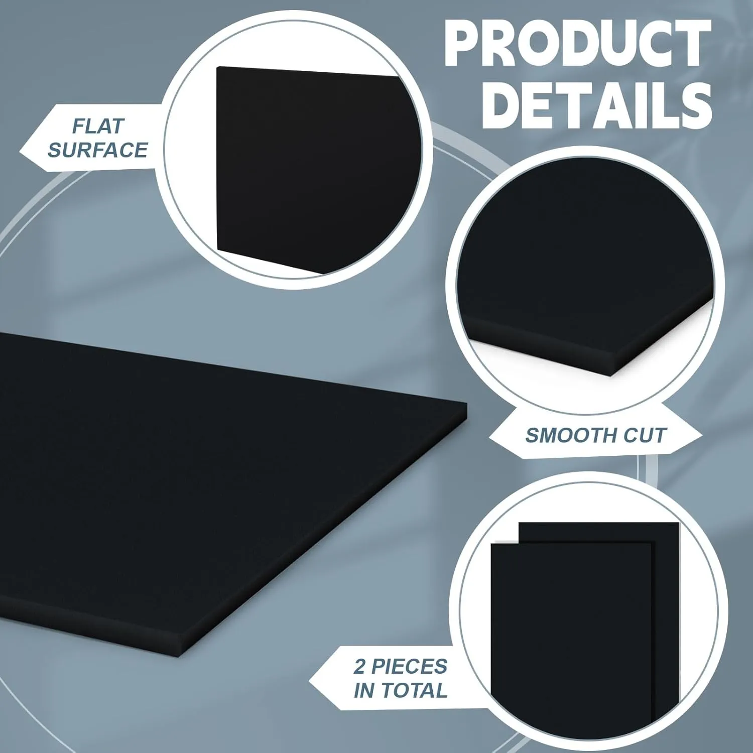 Sasylvia 2 Pcs Black HDPE Sheet 1/2" Thick 16 x 12, HDPE Plastic Sheet Flexible High Density Polyethylene Board Solid Plastic Block for DIY Projects for Machining Home