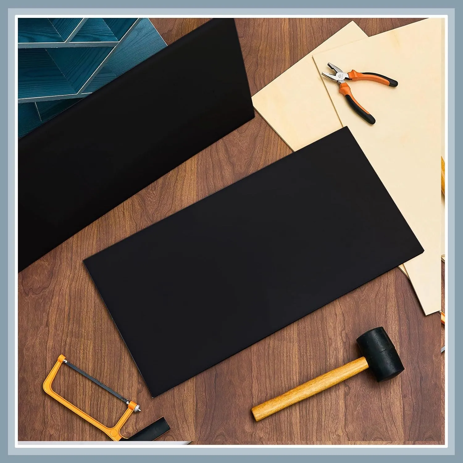 Sasylvia 2 Pcs Black HDPE Sheet 1/2" Thick 16 x 12, HDPE Plastic Sheet Flexible High Density Polyethylene Board Solid Plastic Block for DIY Projects for Machining Home
