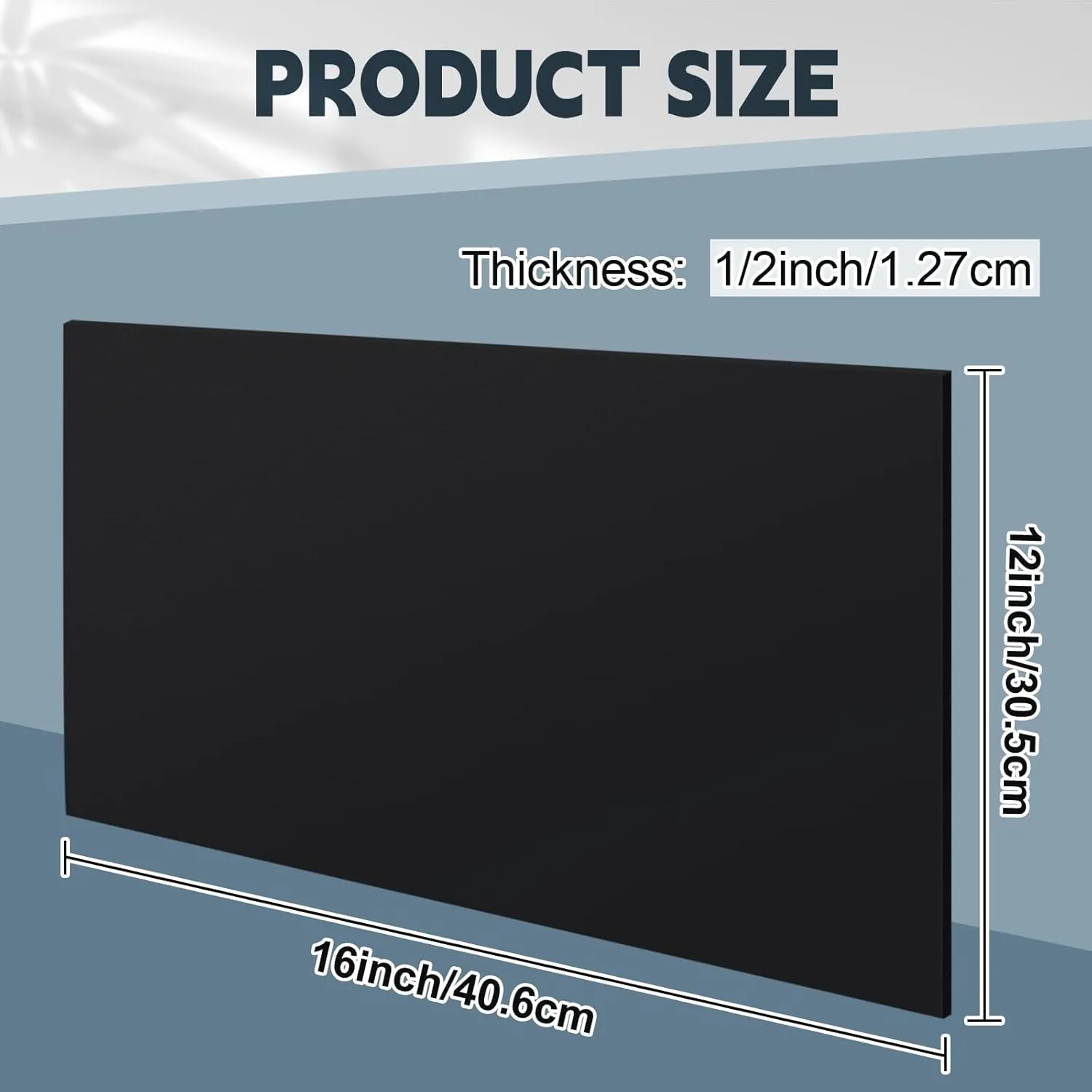 Sasylvia 2 Pcs Black HDPE Sheet 1/2" Thick 16 x 12, HDPE Plastic Sheet Flexible High Density Polyethylene Board Solid Plastic Block for DIY Projects for Machining Home