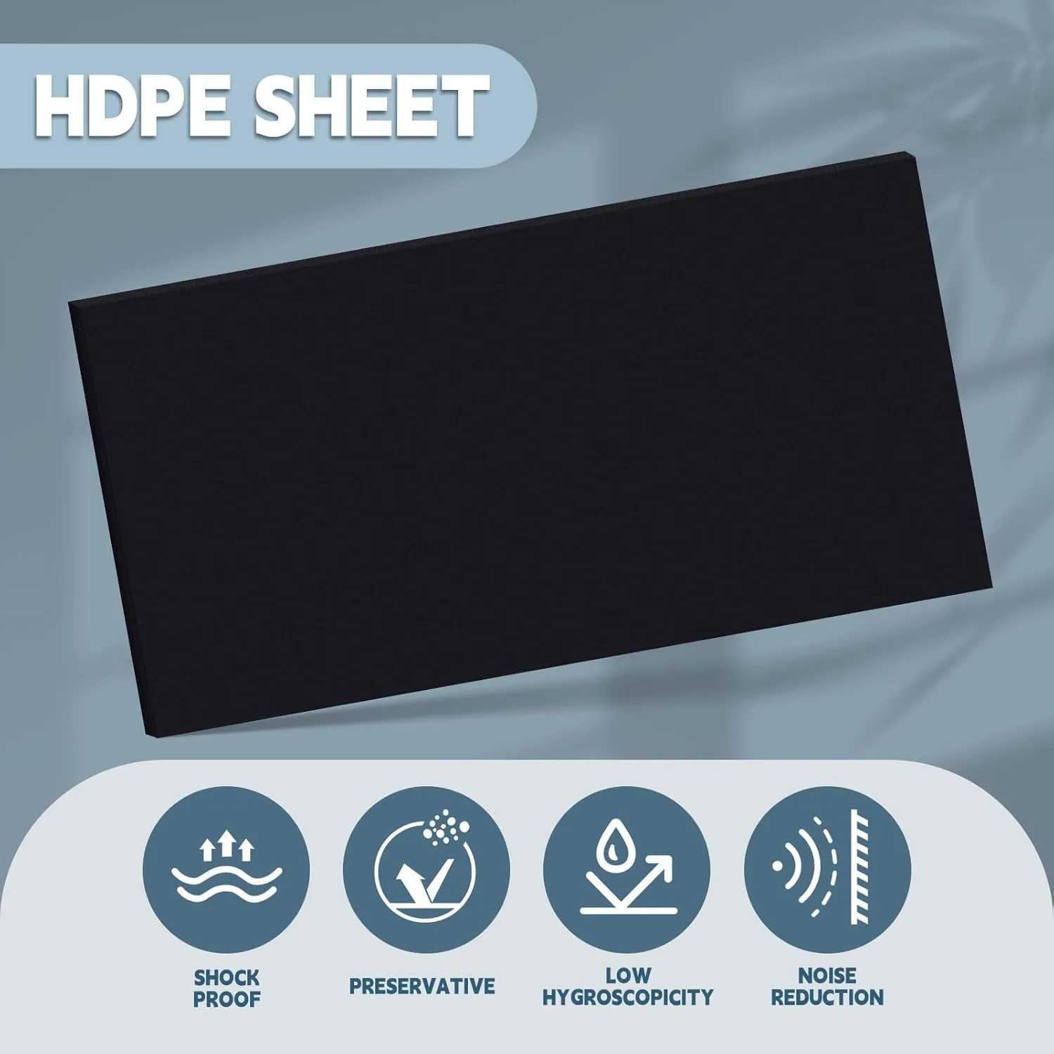 Sasylvia 2 Pcs Black HDPE Sheet 1/2" Thick 16 x 12, HDPE Plastic Sheet Flexible High Density Polyethylene Board Solid Plastic Block for DIY Projects for Machining Home