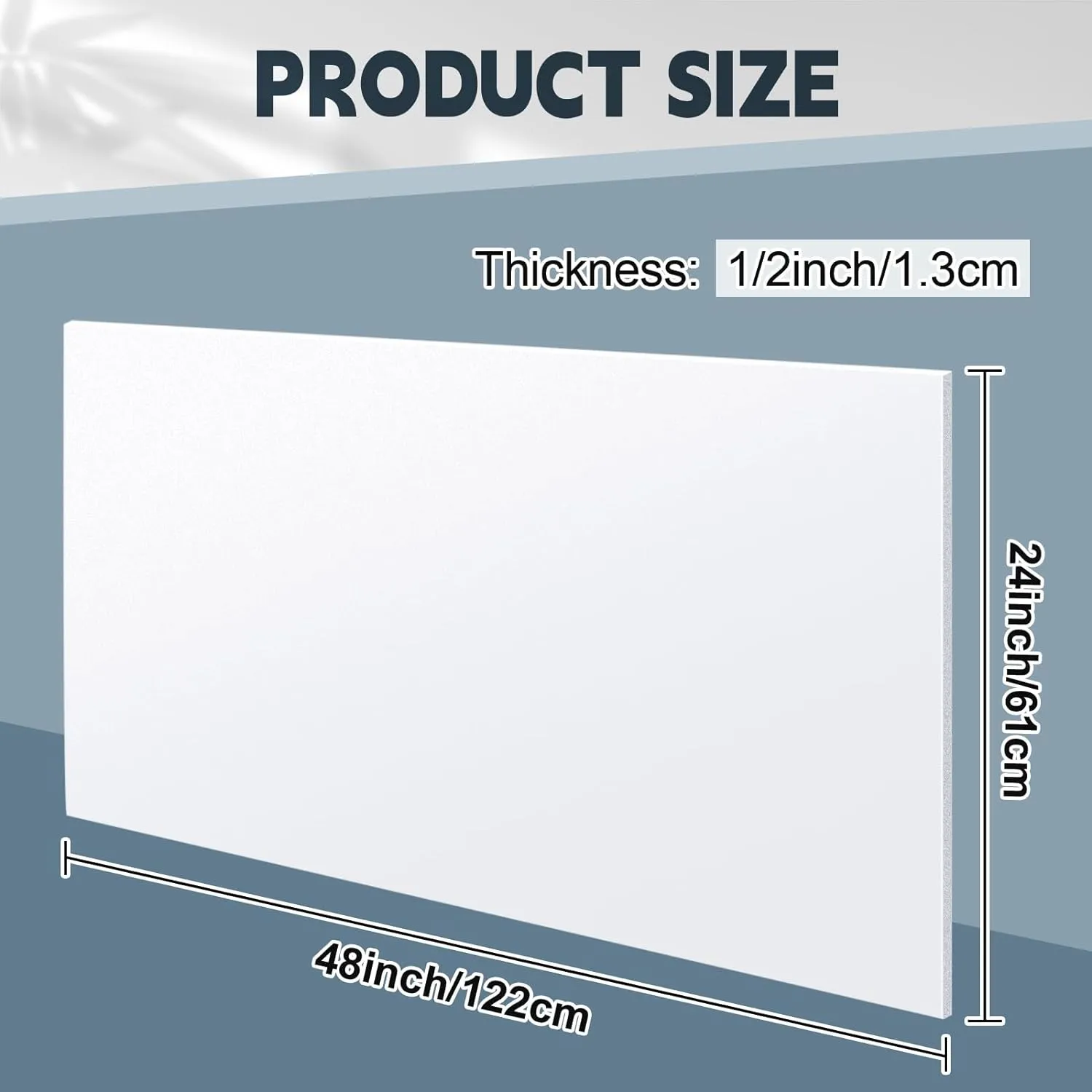 Sasylvia HDPE Sheet 1/2 Thick, HDPE Plastic Sheet Flexible High Density Polyethylene Board Solid Plastic Block for DIY Projects for Machining Home (1 Pcs,White,24'' X 48'')