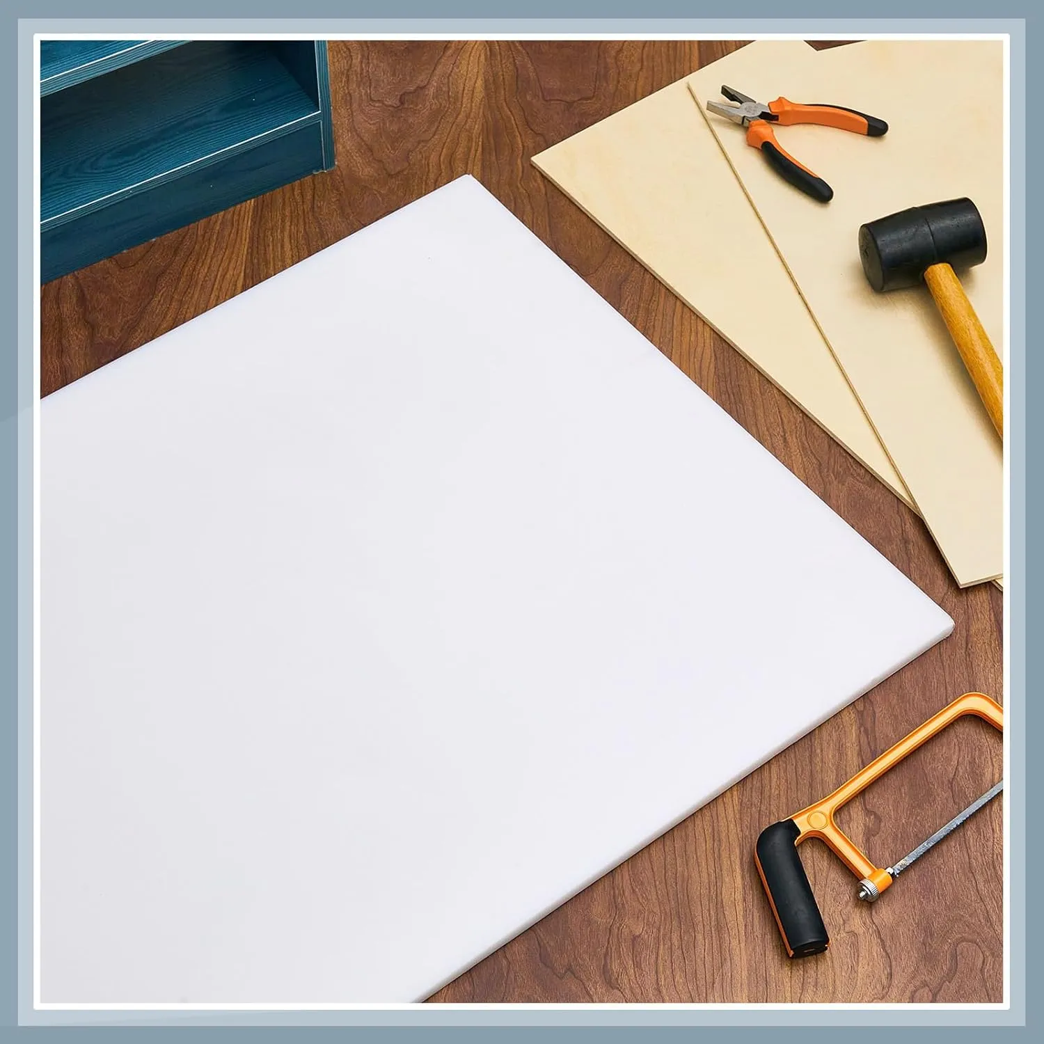 Sasylvia HDPE Sheet 1/2 Thick, HDPE Plastic Sheet Flexible High Density Polyethylene Board Solid Plastic Block for DIY Projects for Machining Home (1 Pcs,White,24'' X 48'')