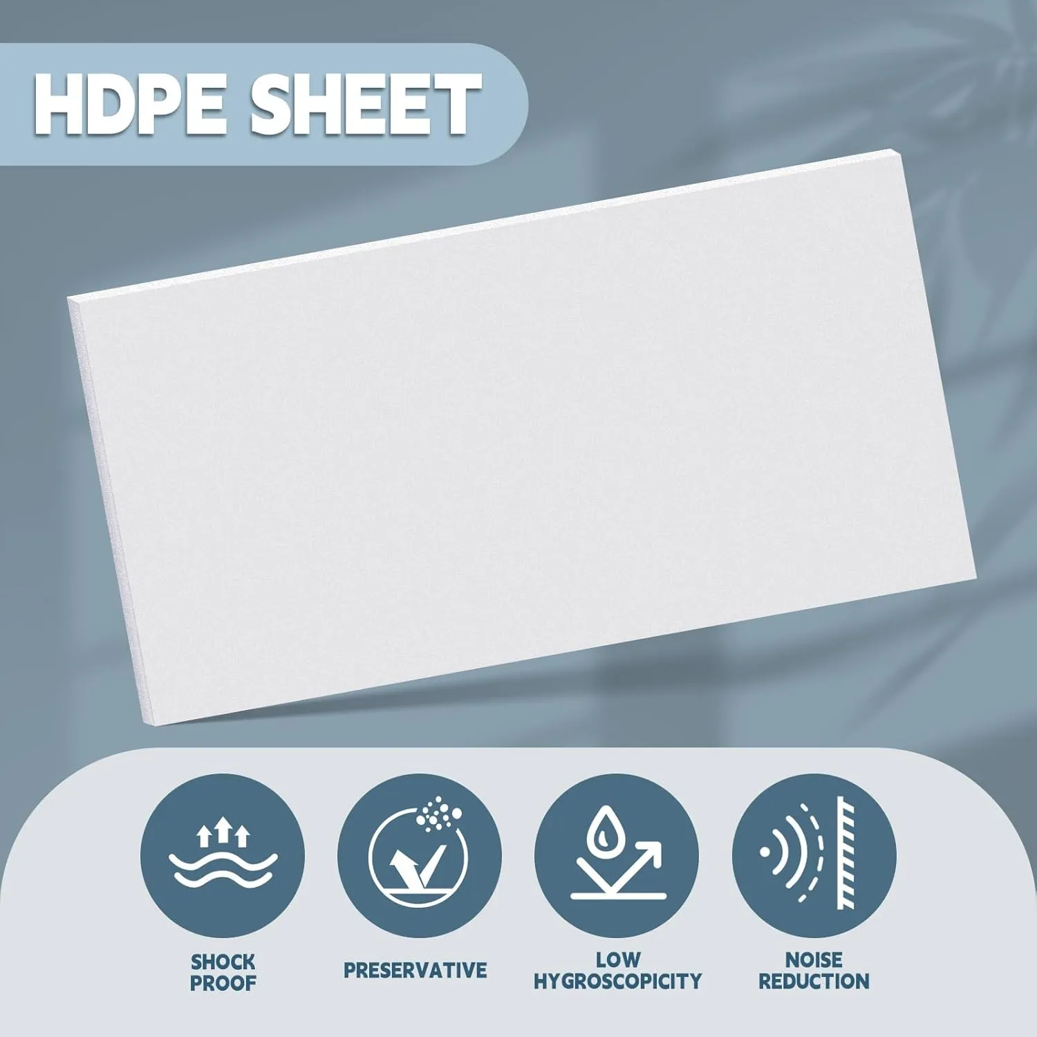Sasylvia HDPE Sheet 1/2 Thick, HDPE Plastic Sheet Flexible High Density Polyethylene Board Solid Plastic Block for DIY Projects for Machining Home (1 Pcs,White,24'' X 48'')