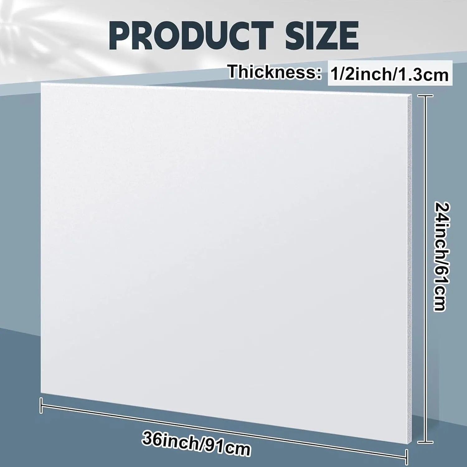 Sasylvia HDPE Sheet 1/2" Thick, HDPE Plastic Sheet Flexible High Density Polyethylene Board Solid Plastic Block for DIY Projects for Machining Home (1 Pcs,White,24'' X 36'')