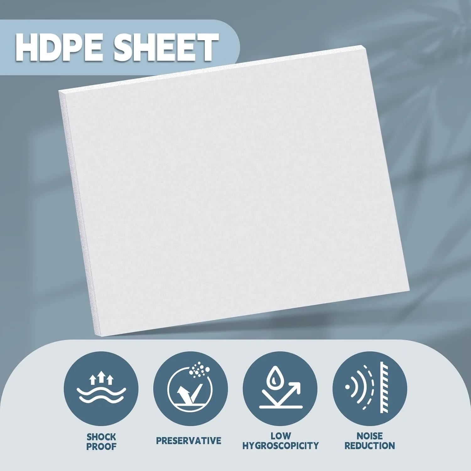 Sasylvia HDPE Sheet 1/2" Thick, HDPE Plastic Sheet Flexible High Density Polyethylene Board Solid Plastic Block for DIY Projects for Machining Home (1 Pcs,White,24'' X 36'')