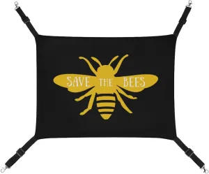 Save The Bees Cat Hanging Hammock Soft Breathable Pet Cage Dog Hammock with Adjustable Straps and Metal Hooks