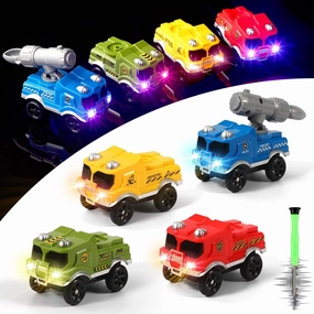 Save Unicorn Tracks Cars Replacement only,Track Cars for Tracks Glow in The Dark, Car Tracks Accessories with 3 Flashing LED Lights, Compatible with Most Car Tracks for Kids Boys and Girl(4pack)