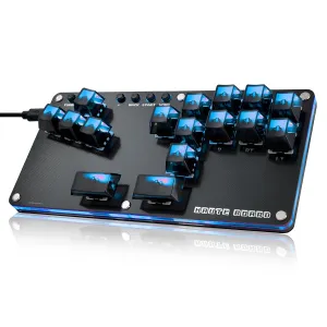 Sehawei Haute42 16Key All-Button Arcade Controller Gamerfinger with Turbo Functions,Arcade Stick Street Fight Mini Plus Controller for PC/Ps3/Ps4/Switch Game Keyboard-Supports Hot Swap & SOCD